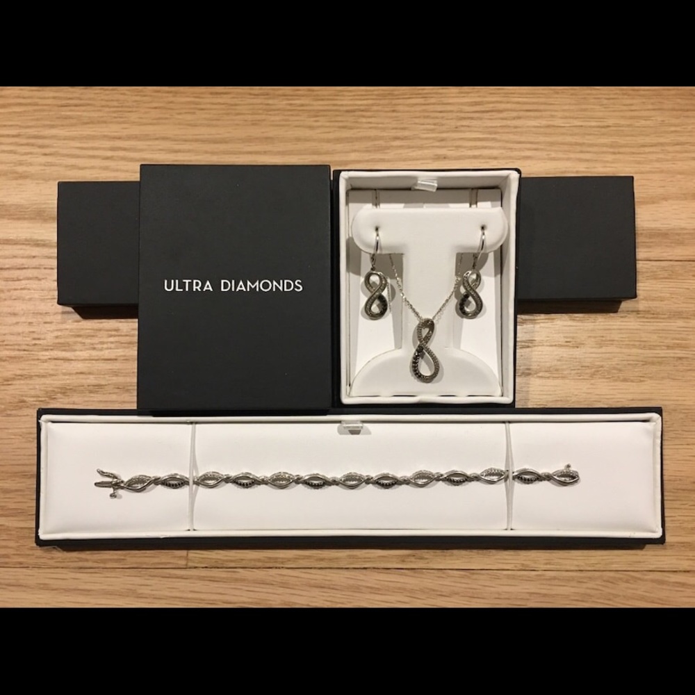 Black & white diamond infinity set